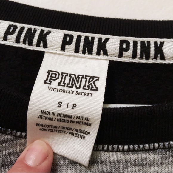 VS Pink sequin LA Palm Tree racing stripe sweatshirt rare - Picture 3 of 6